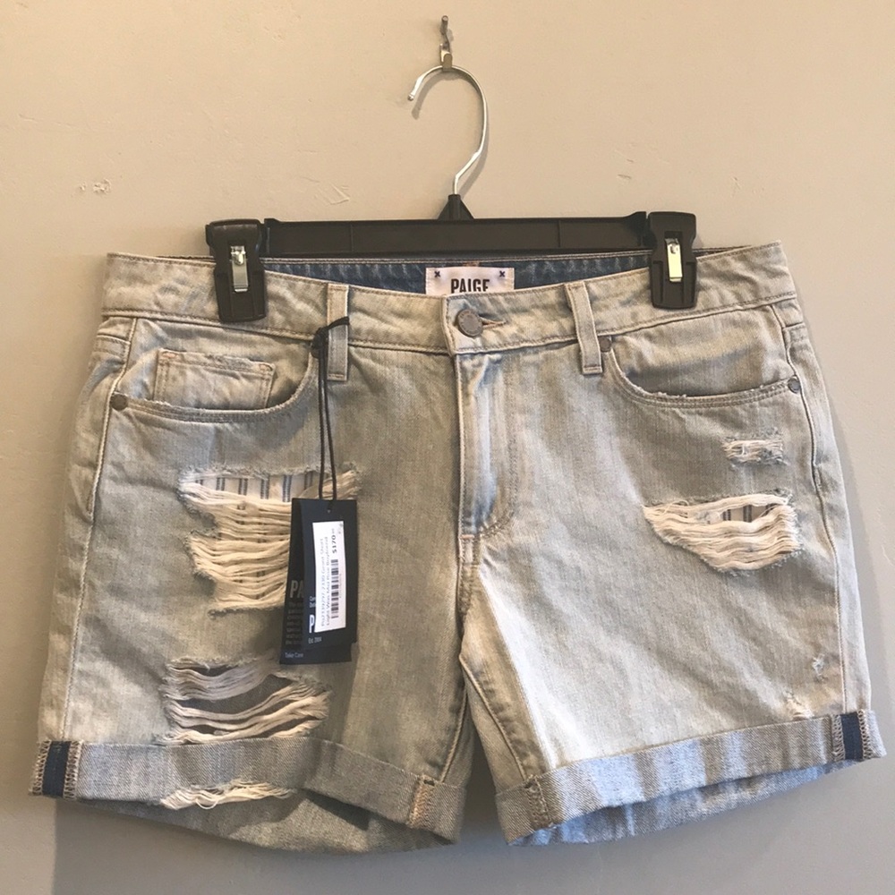 NOT FOR SALE Distressed Paige Denim Grant Shorts Size 27 NWT
